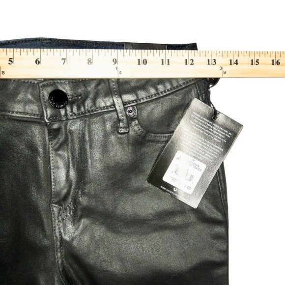NWT True Religion Jennie Curvy Coated Leather Look Jeans Womens‎ 26 Skinny Denim - Picture 10 of 16